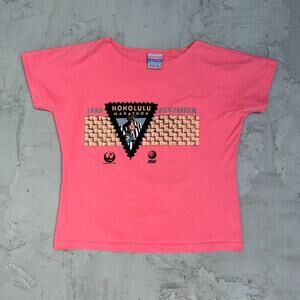 Vintage Honolulu Marathon Finisher 1988 Hawaii Salmon Women’s T Shirt